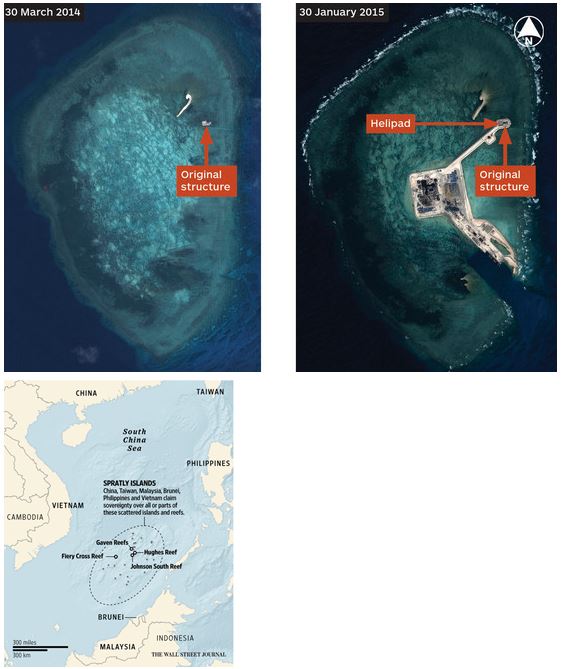 ＜昨年３月３０日と今年１月３０日の衛星写真＞